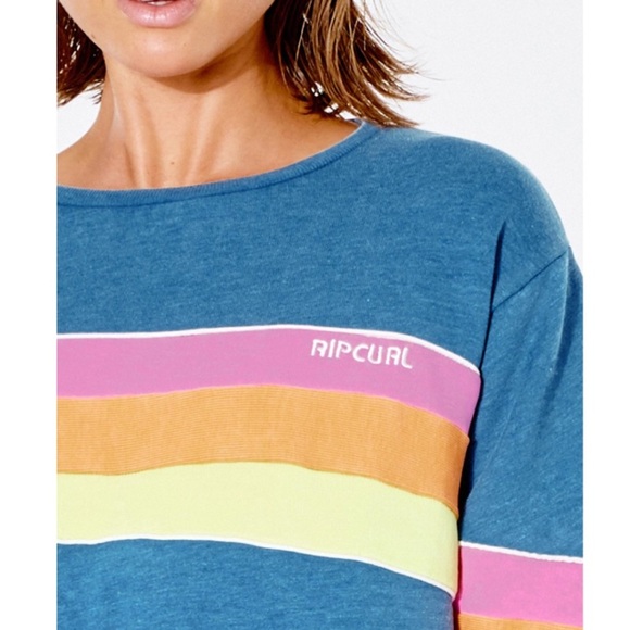 Rip Curl Golden State Crew Neck Sweatshirt Rainbow Stripe Size XL - Picture 6 of 14